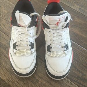 Jordan White and Black Sneakers with Red Accents